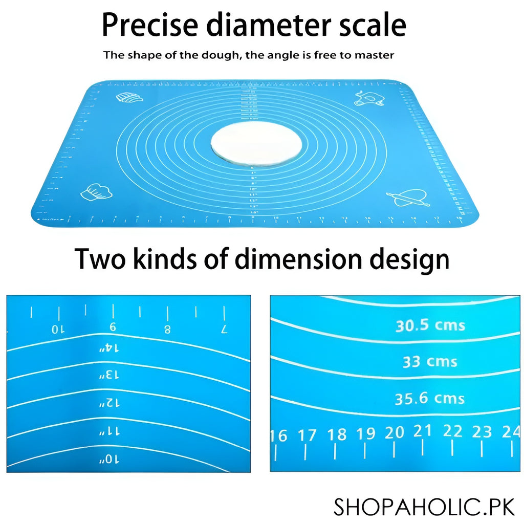 Silicone Baking Mat With Measurements Heat Resistant Cookie Sheet Oven Liner | Non Stick Flour Rolling Mat | Baking Mat Kneading Dough Pad (Random Color)