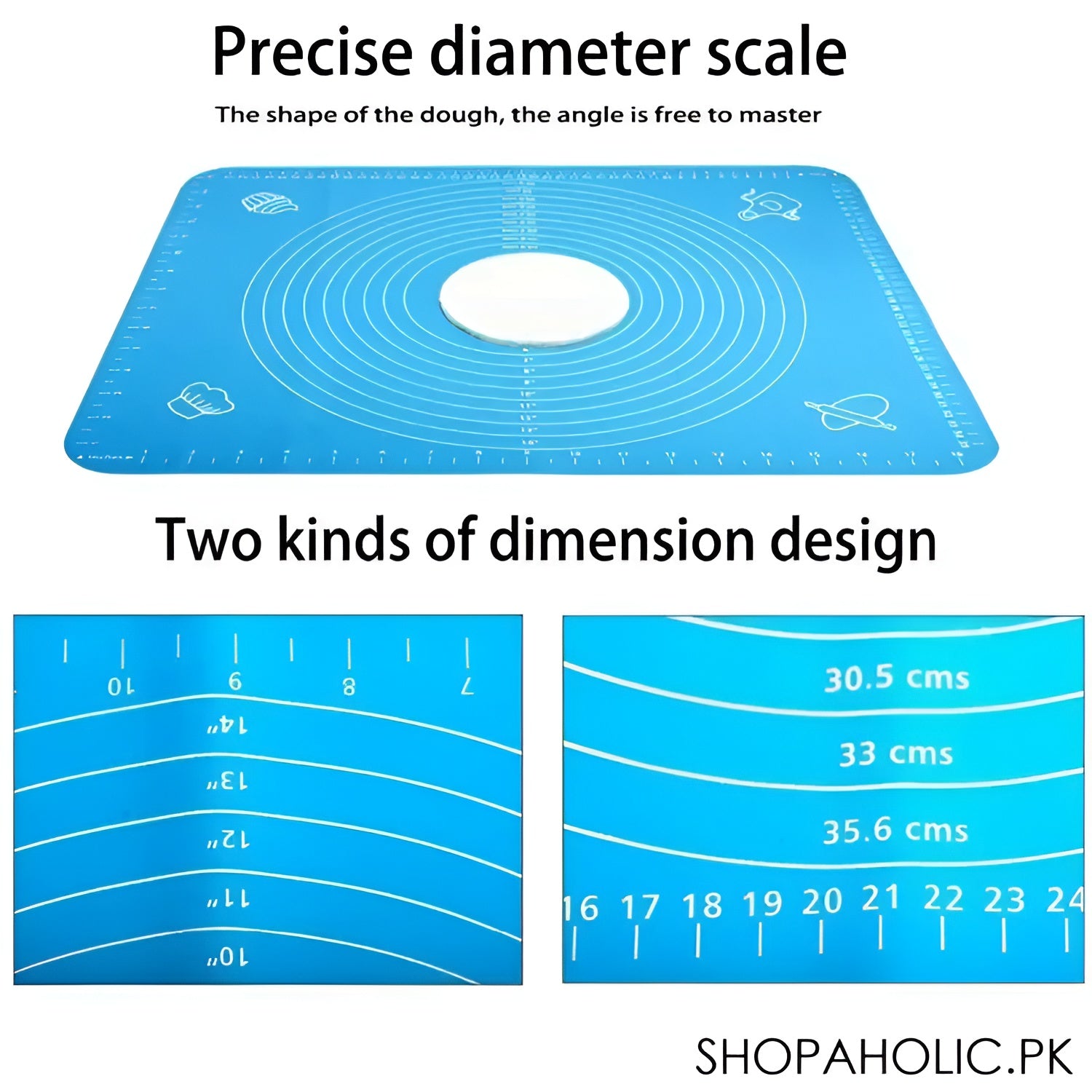 Silicone Baking Mat With Measurements Heat Resistant Cookie Sheet Oven Liner | Non Stick Flour Rolling Mat | Baking Mat Kneading Dough Pad (Random Color)