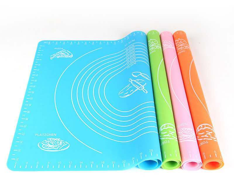 Silicone Baking Mat With Measurements Heat Resistant Cookie Sheet Oven Liner | Non Stick Flour Rolling Mat | Baking Mat Kneading Dough Pad (Random Color)