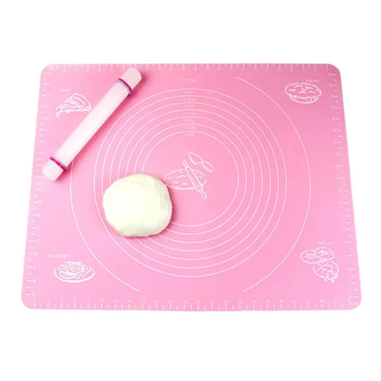 Silicone Baking Mat With Measurements Heat Resistant Cookie Sheet Oven Liner | Non Stick Flour Rolling Mat | Baking Mat Kneading Dough Pad (Random Color)
