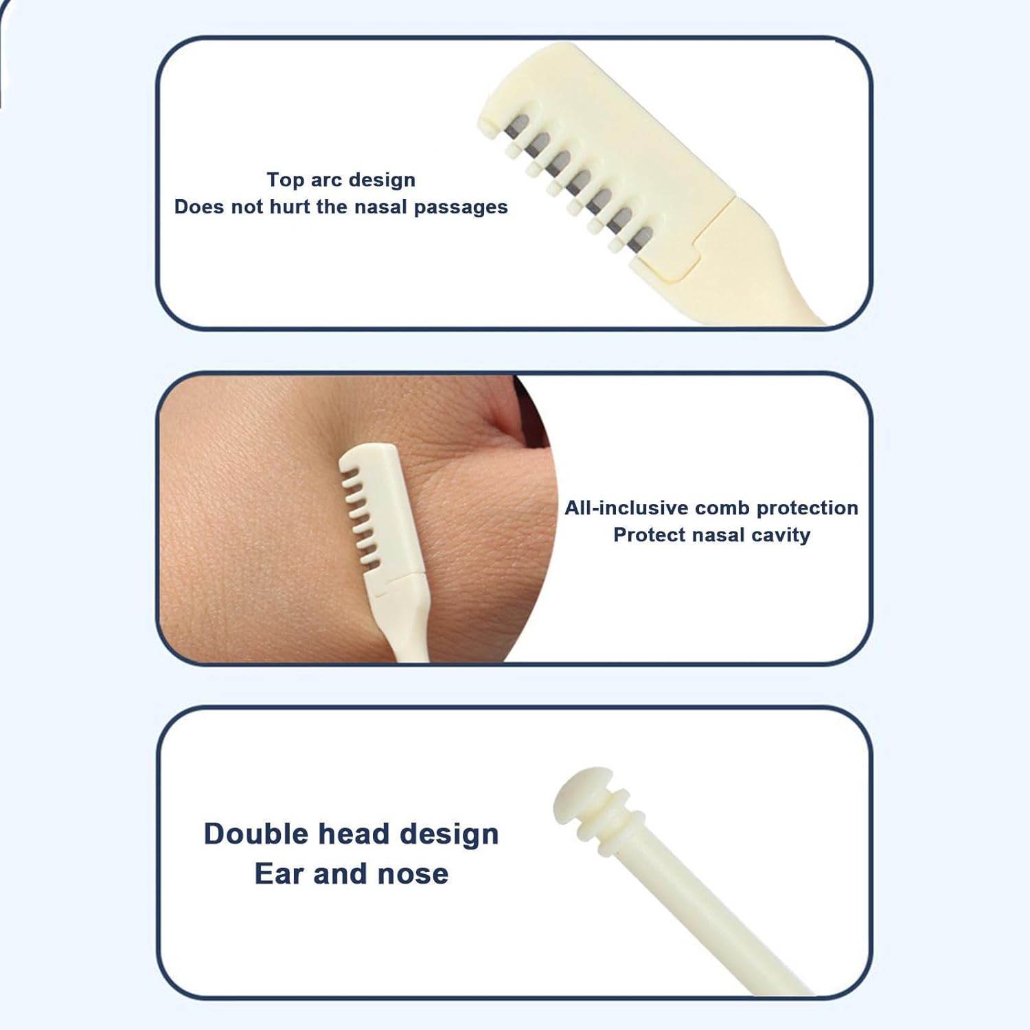 02 Pcs Nose Hair Cutter, 360 Degree Rotating Nose Tweezers - Multi-Functional Nose Hair Trimmer Tool for Travel, Picnic, Dating Portable Ear Pick