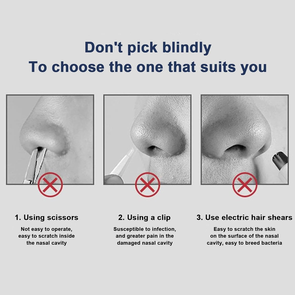 02 Pcs Nose Hair Cutter, 360 Degree Rotating Nose Tweezers - Multi-Functional Nose Hair Trimmer Tool for Travel, Picnic, Dating Portable Ear Pick