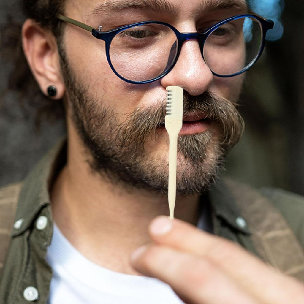 02 Pcs Nose Hair Cutter, 360 Degree Rotating Nose Tweezers - Multi-Functional Nose Hair Trimmer Tool for Travel, Picnic, Dating Portable Ear Pick