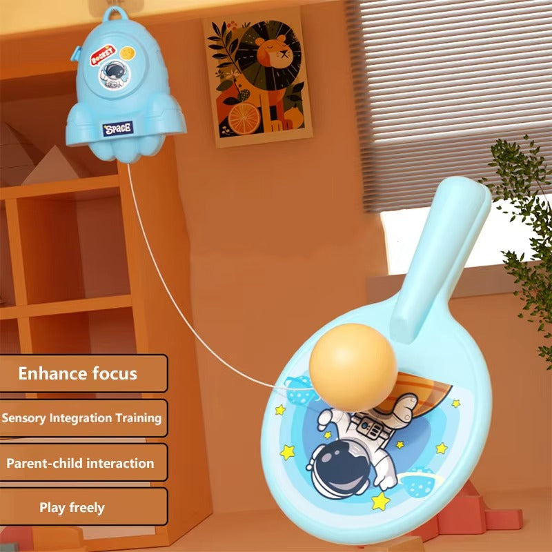 Hanging Ping Pong Game Set – Table Tennis Self Training Kit with 2 Rackets & Practice Ball, Parent-Child Interactive Kids Sports Toy (Random Color)