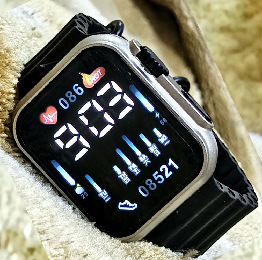 Black Stylish LED Digital Watch – Cell Operated Wrist Watch with Bright Display, Lightweight & Trendy Design for Men & Women – Non Waterproof (Without Box)