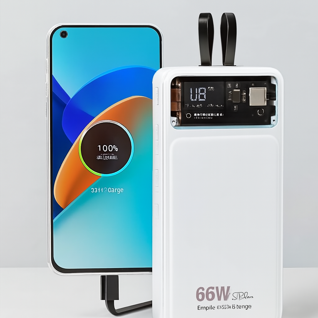66W 20000mAh Power Bank With LED Display | Super Fast Charging Portable Power Bank With Dual USB Output And Safety Protection