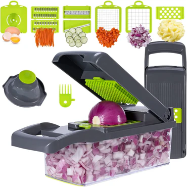 Kitchen Multifunctional Vegetable Cutter 22 Pcs Set | Slicer, Shredder, Dicer For Onion, Potato, Fruits & Vegetables | Household Food Chopper Set