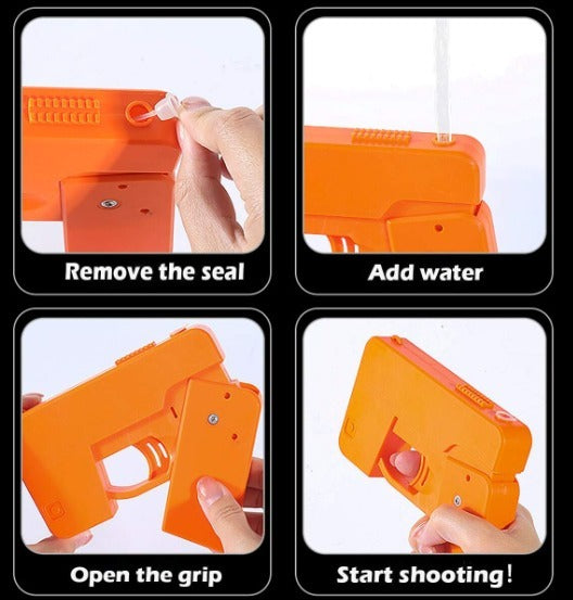Creative Folding iPhone Toy Water Gun – Manual Shooting, Long-Range, Fun Decompression Water Blaster Toy for Kids & Adults