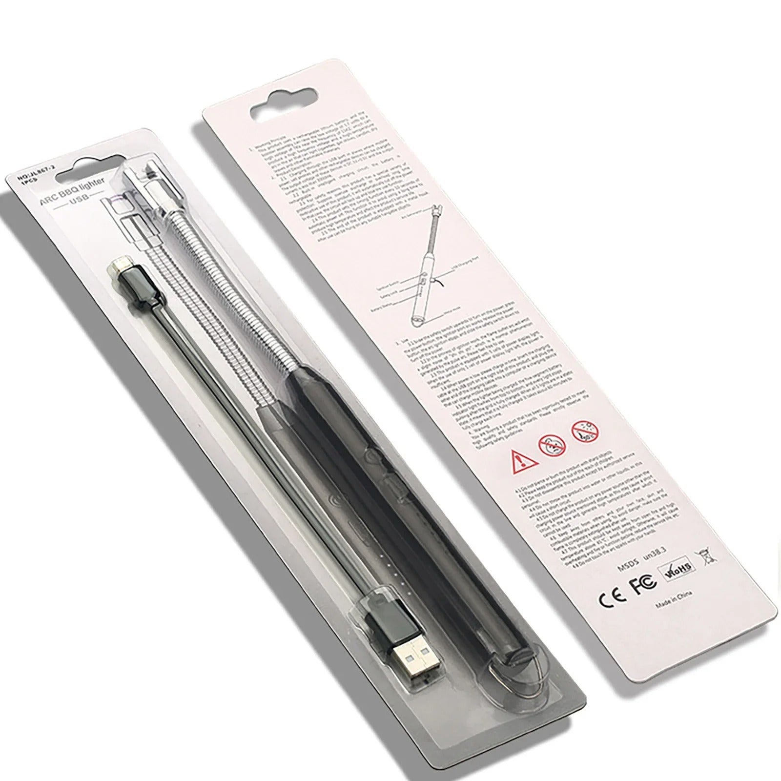 360° Outdoor Kitchen Lighter | USB Rechargeable Electronic Arc Lighter With Flexible Neck, Safety Lock (Random Color)