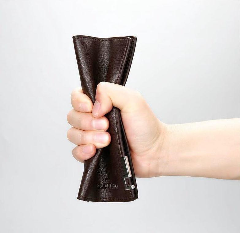 Kangro Ultra Slim Long Purse Wallet For Men With Stylish Design Durable Leather Easy Carrying And Everyday Use - Black