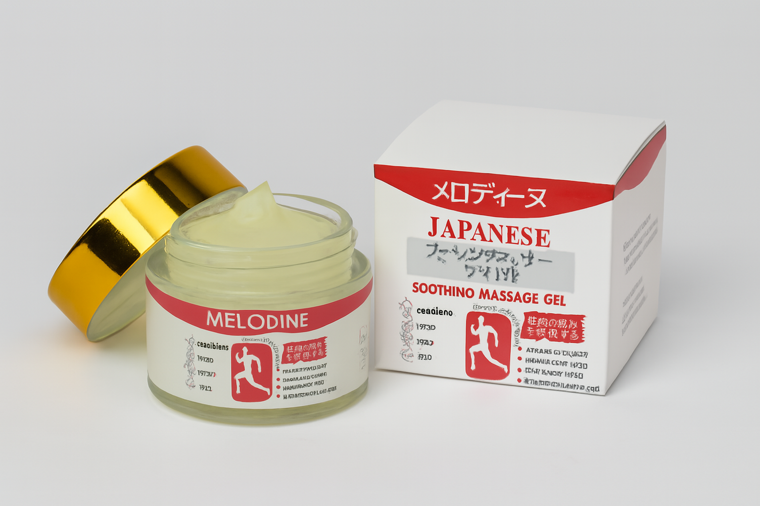 MELODINE Japanese Soothing Massage Gel – Muscle & Joint Pain Relief Cream For Shoulder, Neck, Back & Knee – Fast-Absorbing Herbal Formula
