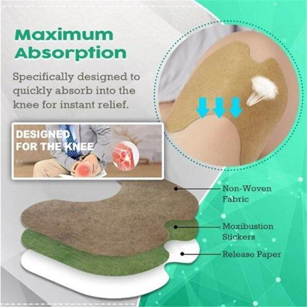 Natural Herbal 12 Pcs Knee Pain Relief Patch, Non-Woven Comfortable Heating Pads For Joint, Muscle, And Arthritis Pain Relief Therapy