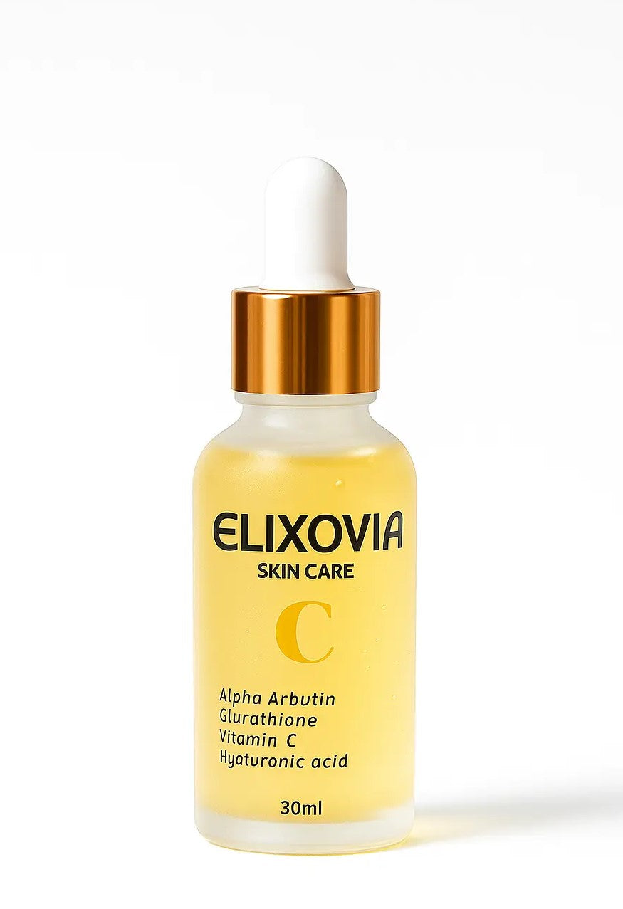 Elixovia Vitamin C Plus Face Serum – Brightening & Hydrating Formula with Alpha Arbutin, Glutathione & Hyaluronic Acid (30ml)