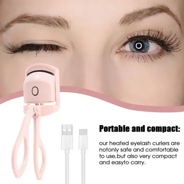 Electric Eyelash Curler | Electric eyelash applicator | Heated Eyelashes Curling Tool with USB Rechargeable Design | Quick Heating & Long-Lasting Curl