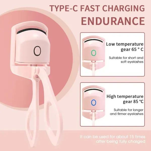 Electric Eyelash Curler | Electric eyelash applicator | Heated Eyelashes Curling Tool with USB Rechargeable Design | Quick Heating & Long-Lasting Curl
