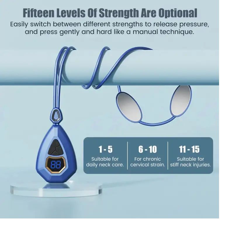 Smart Neck Massager EMS Plus Heating Electric Cervical Massager Shocker Heating Relieve Pain Massager Portable EMS Massager