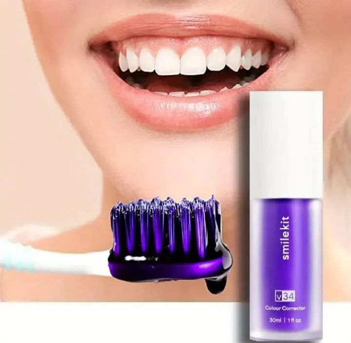 Hismile V34 Purple Whitening Toothpaste Remove Stains Reduce Yellowing Care For Teeth Gums Fresh Breath Brightening Teeth